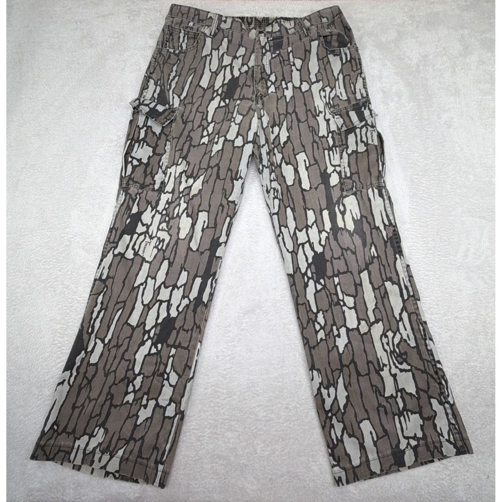 Vintage 80s Trebark Camo Pants Men's XL (36)  Cargo Hunting Trebark Made in USA